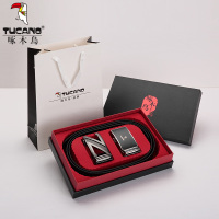啄木鸟(TUCANO)皮带男士真皮正品年轻人自动扣韩版潮个性青年裤腰带双扣头