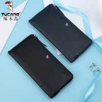啄木鸟(TUCANO)钱包男长款真皮正品手拿包拉链学生皮夹子软男土
