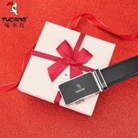 啄木鸟(TUCANO)男士本命年红皮带男自动扣红真皮潮年轻人学生裤腰带