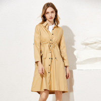 美丽衣橱连衣裙女夏2018新款时尚纯色韩范收腰显瘦系带裙子潮