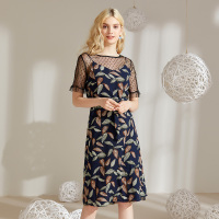 美丽衣橱吊带裙纱两件套女2019春新款时尚百搭小清新碎花套装