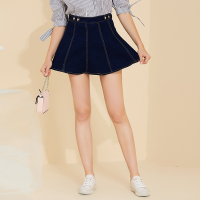 美丽衣橱牛仔短裙女2019春新款时尚百搭小个子显高a字高腰半身裙