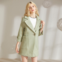 美丽衣橱中长款大衣女2019春新款时尚韩版纯色宽松显瘦风衣外套