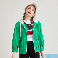 美丽衣橱韩版连帽短外套女2019夏季新款流行夹克宽松百搭外套