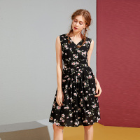 美丽衣橱小清新碎花a字裙女2019夏新款时尚性感后背露腰连衣裙潮