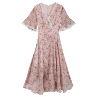 美丽衣橱雪纺碎花裙仙女裙超仙2019新款时尚甜美不规则连衣裙潮