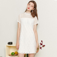 美丽衣橱半高领铅笔裙女2019新款时尚百搭韩版修身显瘦连衣裙子