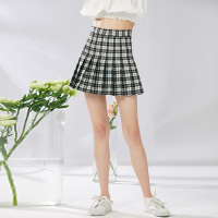 美丽衣橱英伦风格子百褶裙2019新款好有显瘦a字裙小个子半身裙