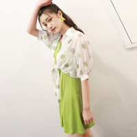 美丽衣橱2020新款显瘦宽松遮肚洋气减龄两件套装连衣裙轻熟风潮