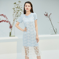 美丽衣橱蕾丝吊带裙两件套女2020夏季新款气质优雅韩范时尚套装