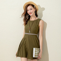 美丽衣橱a字裙女2020夏季新款气质淑女纯色韩版修身连衣裙