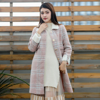 美丽衣橱中长款风衣外套女学生2020冬季新款时尚英伦风格子大衣