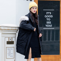 美丽衣橱百搭中长款白鸭绒羽绒服女2020冬装新款连帽毛领外套潮