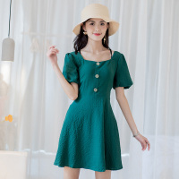 美丽衣橱小心机后背镂空系带连衣裙女2021夏新款收腰显瘦短裙