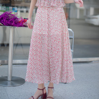 美丽衣橱松紧高腰显瘦休闲半身裙女装2021夏新款碎花中长裙子潮