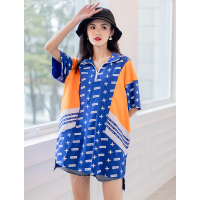 美丽衣橱百搭字母学生休闲连衣裙女装2021夏宽松显瘦短裙子