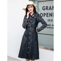 美丽衣橱两件套洋气碎花上衣减龄收腰吊带连衣裙女2021春季韩版小个子套装