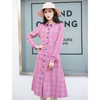 美丽衣橱中长款风衣女2021春装新款时尚气质优雅英伦风格子修身气质外套潮