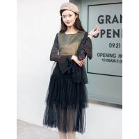 美丽衣橱仙女蛋糕裙女2021春装新款网红韩版时尚气质修身显瘦休闲连衣裙潮