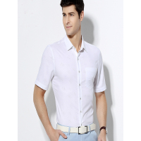 木笛衬衣男2018夏季新款时尚印花短袖衬衫休闲修身短袖衬衣男MDCS17B1765