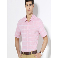 木笛男装短袖衬衫2018夏季新款条纹印花短袖衬衣男休闲半袖夏装MDCS17B1752