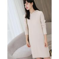 羊绒衫中长款连帽衫女羊绒卫衣套头韩版纯色带帽针织衫RC1832-00330