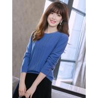 圆领羊绒衫女套头短款纯色山羊绒修身百搭2018秋冬新款菱形毛衣MKL-12-00180