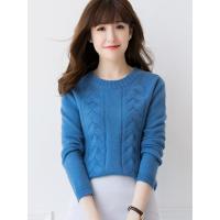 羊绒衫新款女圆领套头毛衣麻花加厚毛针织衫长袖打底衫同MKL-42-00220