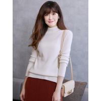 半高领羊绒衫女套头短款纯色山羊绒2018新款镂空元宝针MKL-41-00220