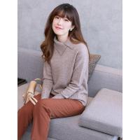 半开领羊绒衫女毛衣宽松套头韩版2018秋冬新款针织MKL-59-00260