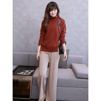 高领羊绒衫女套头短款加厚纯色山羊绒宽松MKL-68-00360