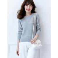 法兰貂2018秋冬女式上衣羊绒衫圆领针织衫显瘦打底衫纯MKL-16-00180