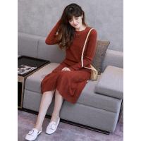 法兰貂两件套裙女羊绒裙18秋冬季新款气质MKL-71-00500