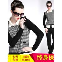 法兰貂 格针织衫衬衣领宽松毛衣加厚打底衫长袖1073/00400