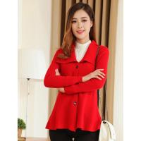 法兰貂羊绒衫翻领修身显瘦裙式外搭毛针织衫外套秋冬女短款收腰1097/00400