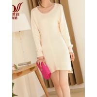 法兰貂长袖针织连衣裙秋冬女 中长款毛衣打底衫BF1127/00400