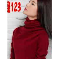 法兰貂新款韩版套头时尚堆堆领打底衫女针织衫长袖高领毛衣女BF1142/00400