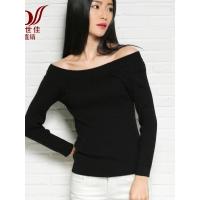 法兰貂春秋冬新款性感一字领针织衫修身毛衣女套头BF1152/00400