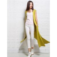 法兰貂秋冬无袖背心女开衫外搭薄款马甲马夹女装中长款外套1197/00500