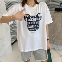 【法兰貂】100%纯棉T恤女短袖宽松休闲版2021款夏季新款百搭女装