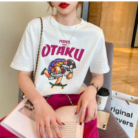 【法兰貂】100%纯棉T恤女短袖宽松休闲版2021款夏季新款百搭女装