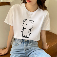 【法兰貂】100%纯棉T恤女短袖宽松休闲版2021款夏季新款百搭女装