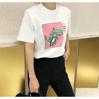 【法兰貂】100%纯棉T恤女短袖宽松休闲版2021款夏季新款百搭女装