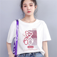 【法兰貂】100%纯棉T恤女短袖宽松休闲版2021款夏季新款百搭女装