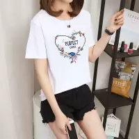 【法兰貂】100%纯棉T恤女短袖宽松休闲版2021款夏季新款百搭女装