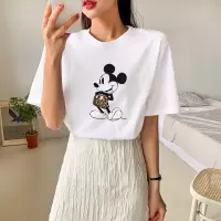 【法兰貂】100%纯棉T恤女短袖宽松休闲版2021款夏季新款百搭女装