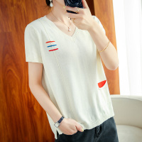 法兰貂纯棉T恤针织款弹性大女宽松纯棉百搭上衣