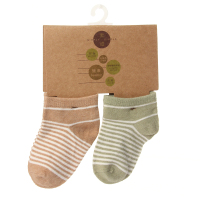 男女宝宝婴儿袜子2双装 0-6个月新生儿纯棉松口毛圈袜保暖袜 新生儿袜 SBCG00017