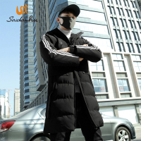 赛丹狐棉袄男士2018新款冬季连帽外套加厚中长款棉衣男韩版潮流棉服8M1809