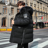 赛丹狐棉衣男士冬季连帽外套2018新款加厚保暖羽绒棉服中长款棉袄子8M5679